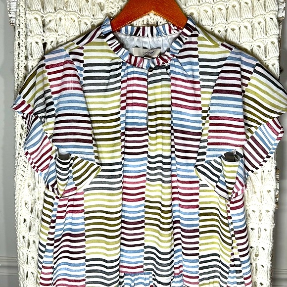 LOFT Women's Shifted Striped Tiered Flounce Dress - Picture 4 of 10